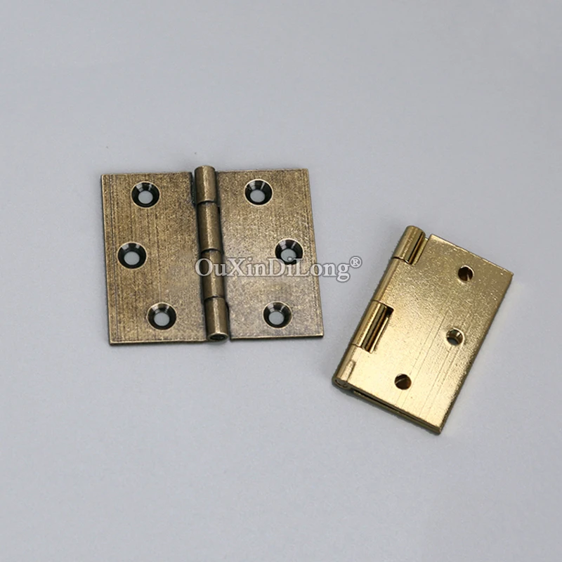 

Brand New 50PCS European Antique Brass Cabinet Hinges Thicken Widen Wooden Cases Jewelry Gift Box Furniture Hinges + Screws