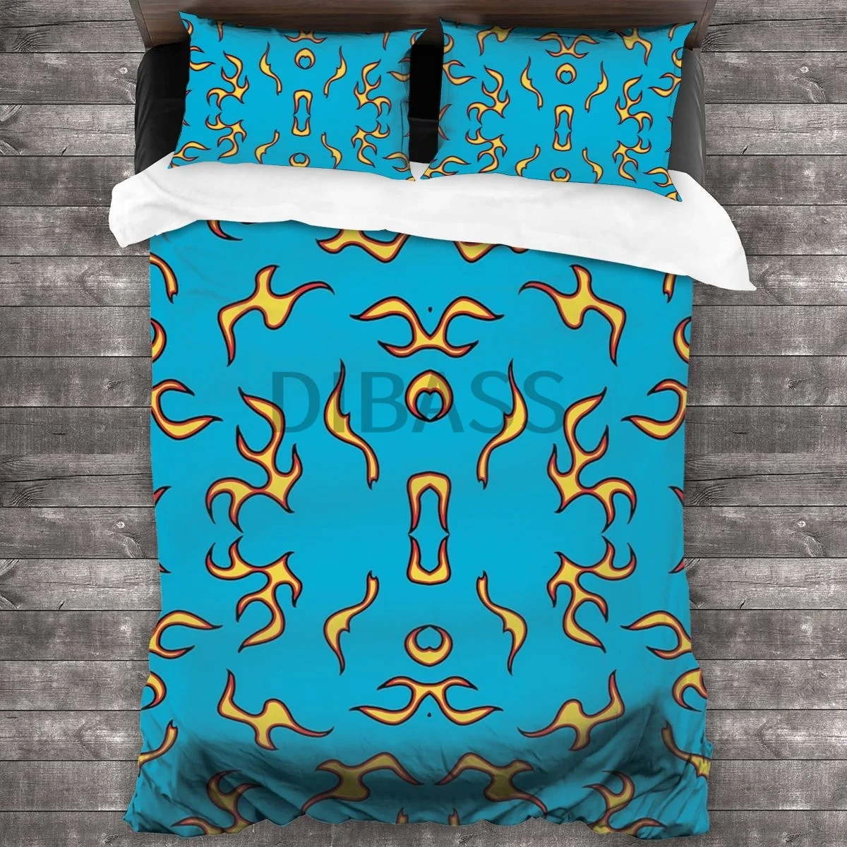 

Blue Flame Comforter Set with 2 Pillowcases，Soft Microfiber Bedding Set Duvet Cover
