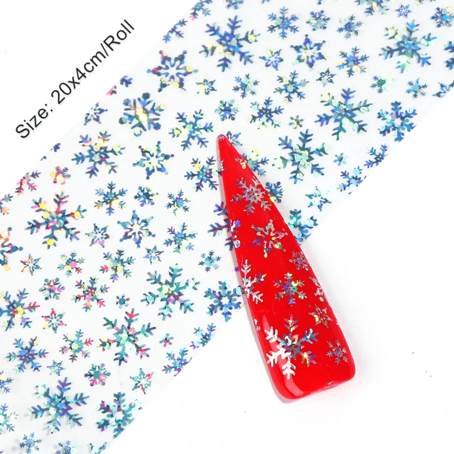 10pc Holographic Nail Art Transfer Foil Set Christmas Design Water Sticker Manicure Gel Wraps Adhesive Xmas Slider LAA21-2 | Красота и