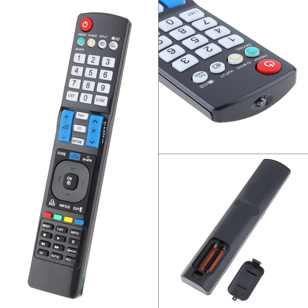 Универсальный черный ИК пульт дистанционного управления для телевизора сменный