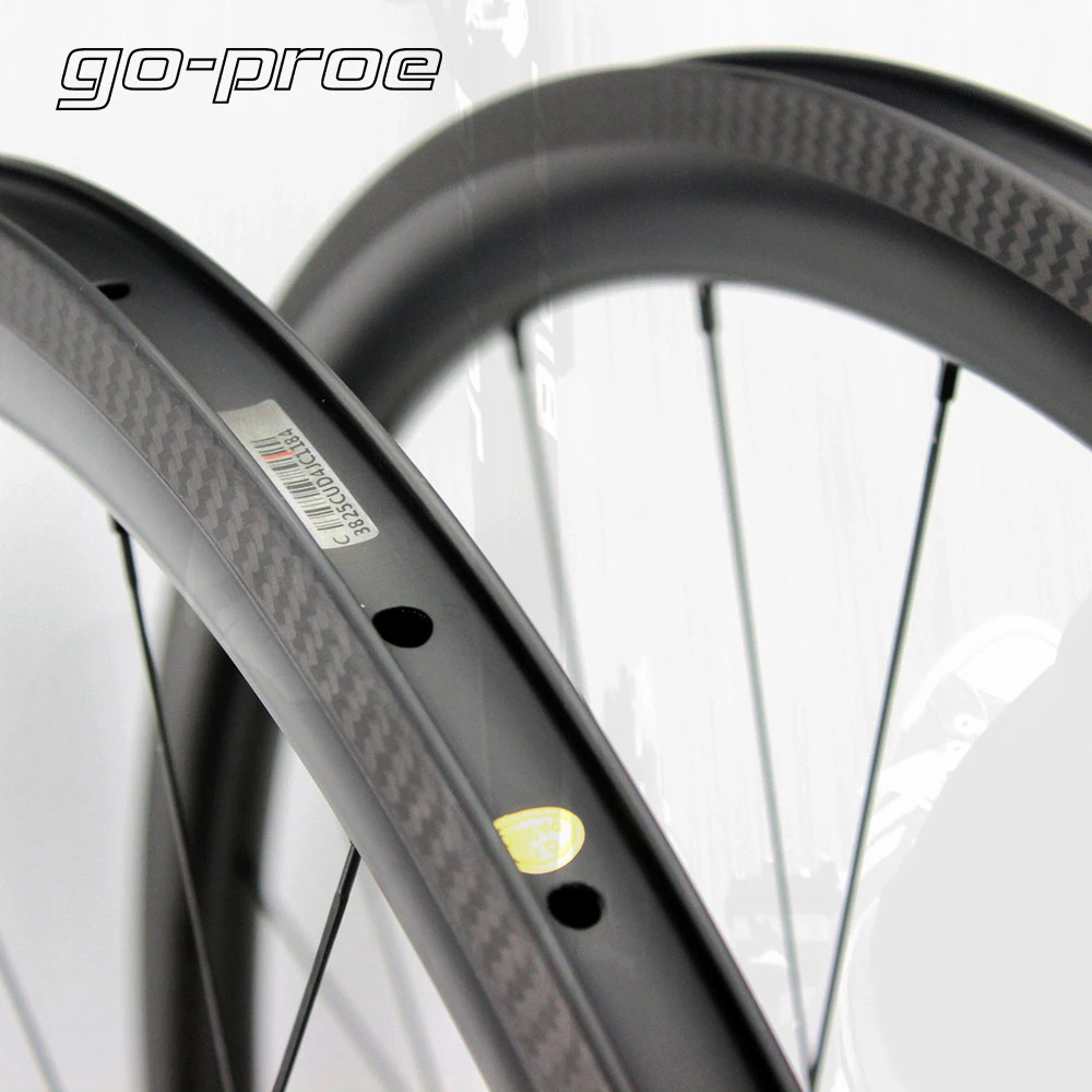 Карбоновые колеса Go proe 700C бескамерные велосипедные 38 мм 50 60 82 UD Finish 3k с саржевым
