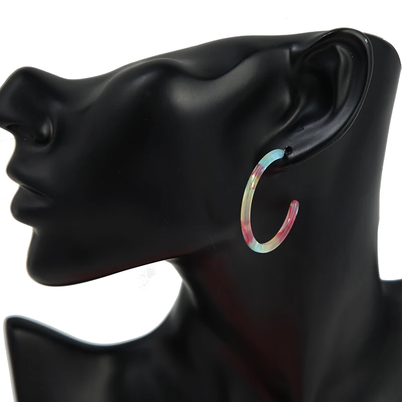 Круглые ацетатные леопардовые серьги геометрические акриловые серьги-гвоздики