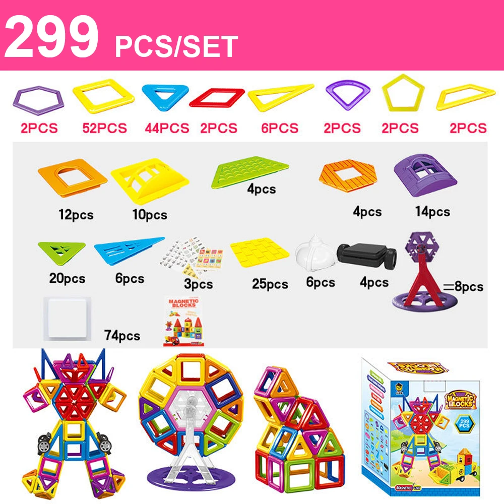 77-402 шт DIY магнитные строительные блоки дизайнерские игрушки набор модели