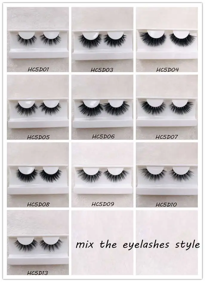 Mix The Lashes Style 6 пар/лот норковые 5D ресницы пушистые короткие ресницы заказные голографические коробки ресниц - Цвет: Mix The Lashes Style