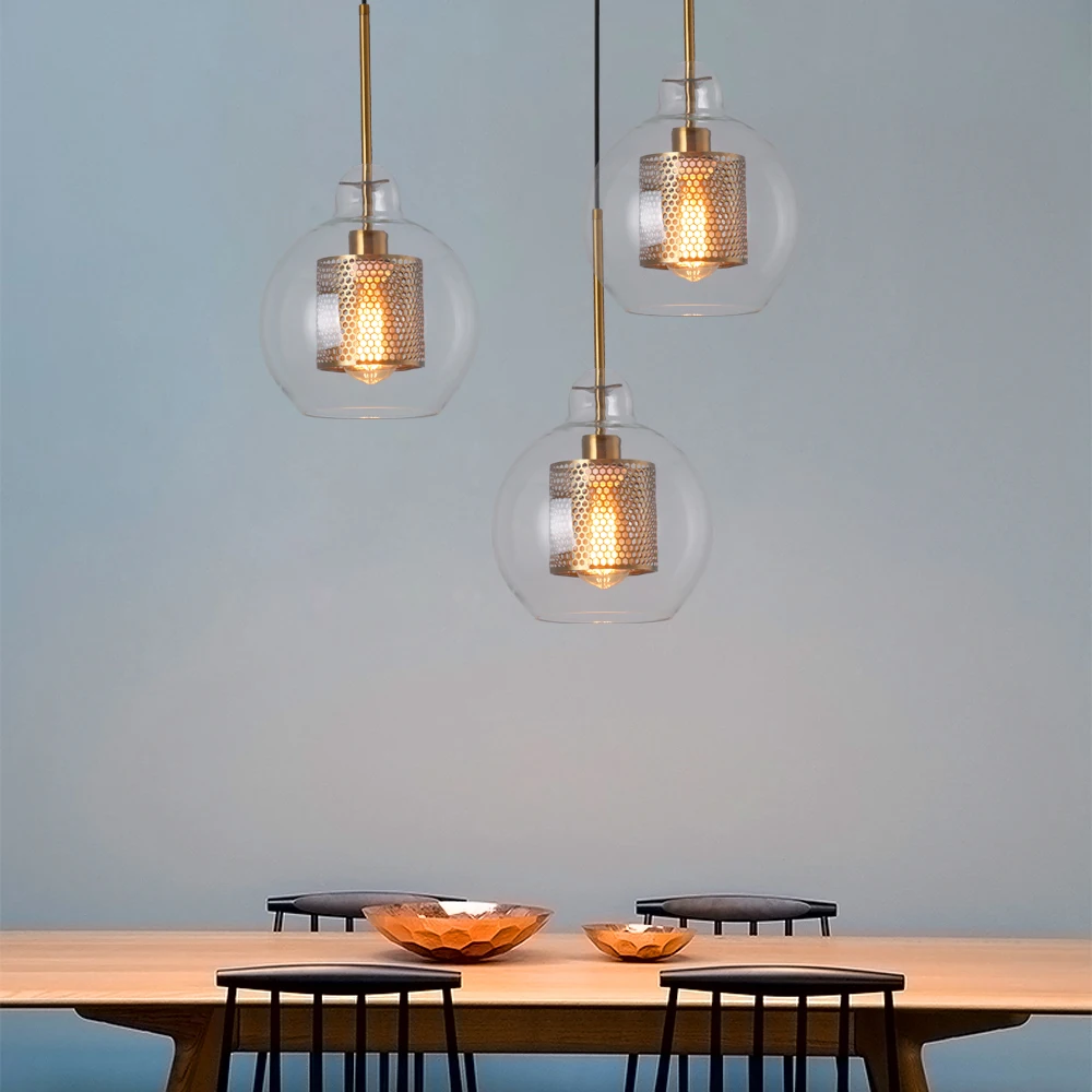 

A Loft Modern Pendant Light Glass Ball Hanging Lamp Kitchen Light Fixture Dining Hanglamp Living Room Luminaire