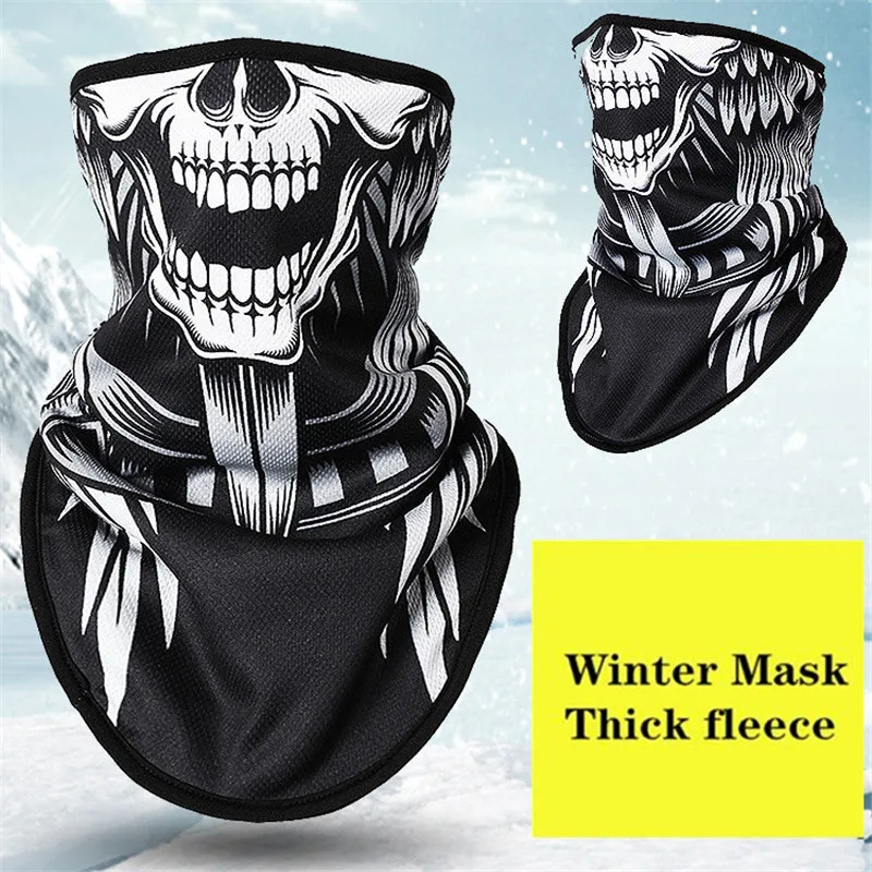 Winter Fleece Ski Scarf . Cycling Snowboard Equipment Bandana Headwear Mask Neck Triangle Thicken Warm Women Men Skull Bibs | Спорт и