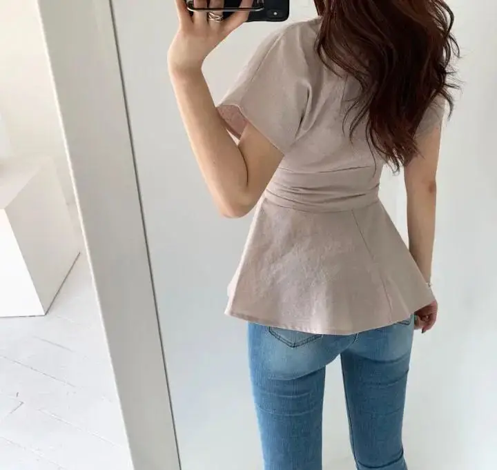 

Summer White bandage T shirt 2021 TopS femme Vintage Kawaii Clothes Cute Korean style sweet shirt