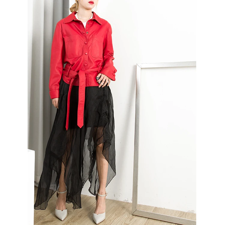 100% Женская куртка из натуральной кожи осенне-зимняя женская одежда 201 овечья