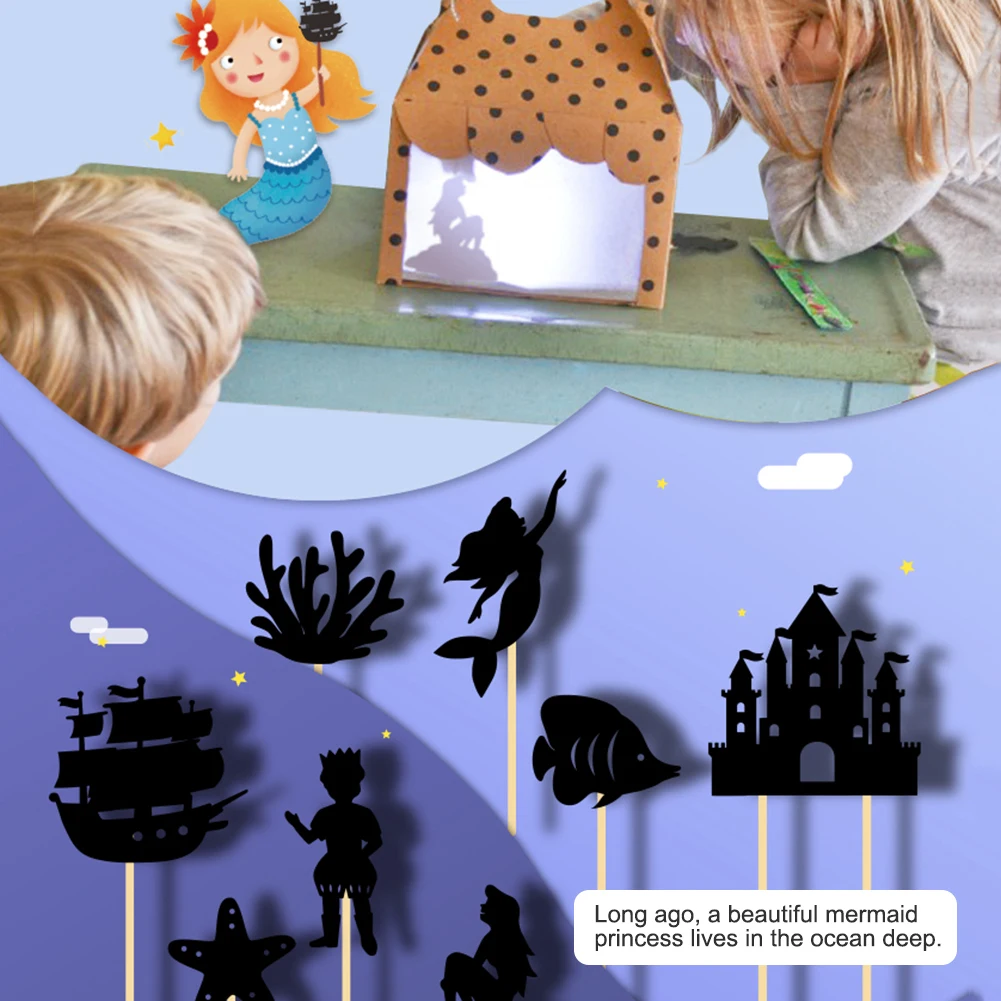 T&iacute;teres de sombra para ni&ntilde;os, juego educativo de silueta, imagen de sombra interesante, juego de cognici&oacute;n de interacci&oacute;n entre padres e hijos, 12 piezas-4
