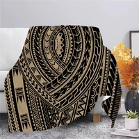 viking tattoo polynesian style flannel blanket gift for girl boys teens 3d print adults quilts home decor fashion party blanket