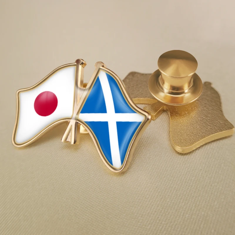 Шотландия и Япония перекрестные двойной флаг дружбы значков на булавке брошь