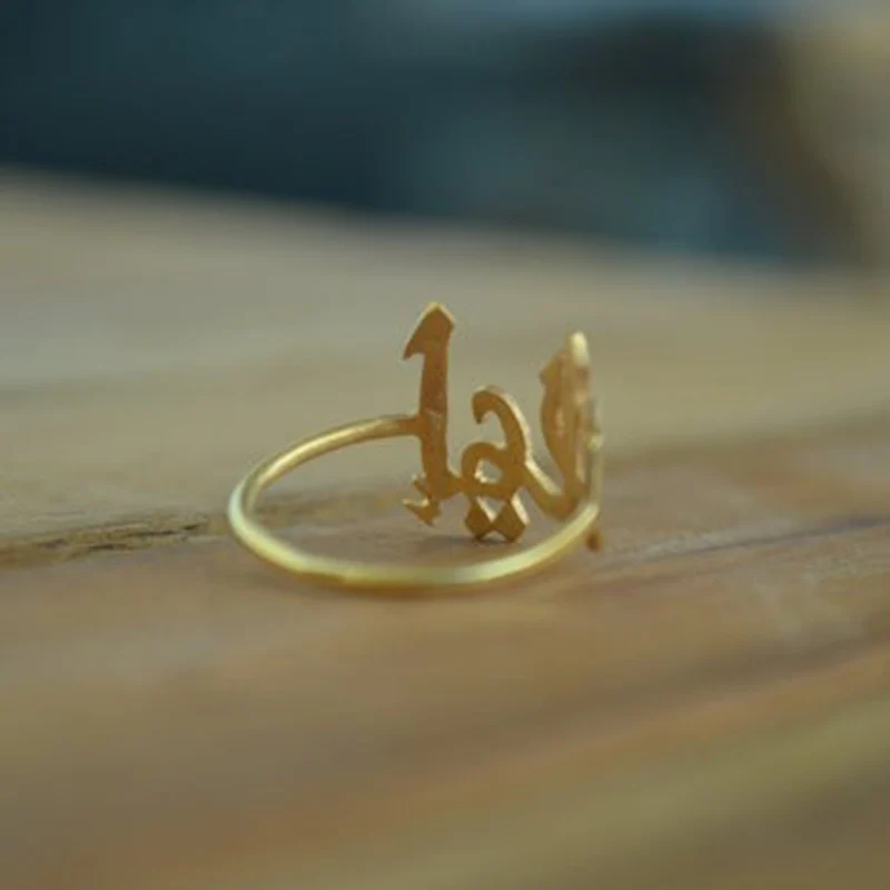 Золотое арабское кольцо на заказ персонализированное модное с именем вырезанная
