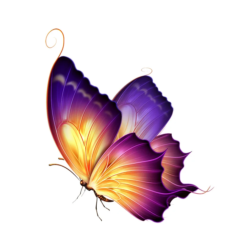 

Car Sticker, Beautiful Vivid Flexible Color Butterfly Car and Motorcycle External Accessories Waterproof PVC Decal, 15cm*12.7cm