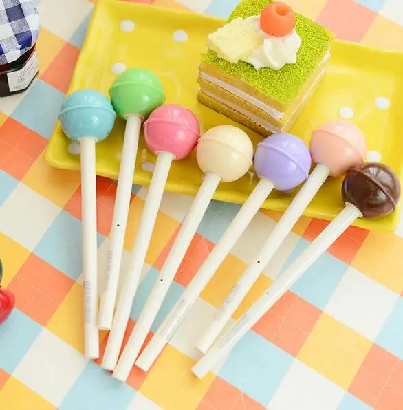 

Creative Gift Rollerball Pens Lollipop Gel Pen Office School Supplies Party Decor Pens Students Children Gift stationery Black