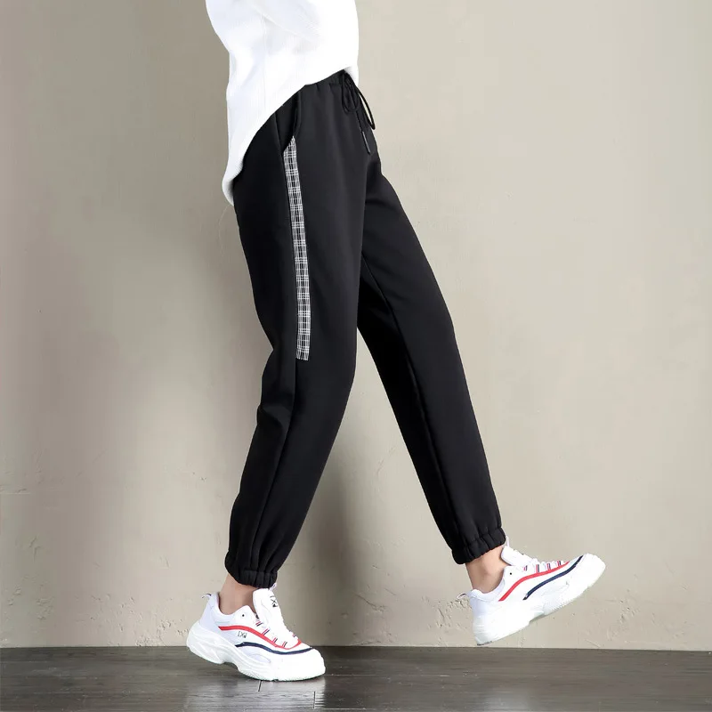 

Winter Thick Wool Fleece Cuff Sweatpants Women Elastic Waist Drawstring Running Baggy Joggers Pants Loose Sport Workout Trousers