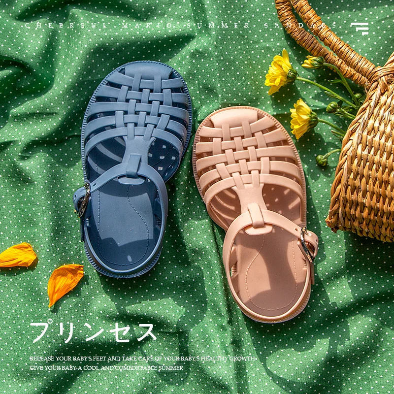

Summer Boys Casual Roman Slippers Children Sandals Baby Girls Toddler Soft Non-slip Princess Shoes Kids Candy Jelly Beach Shoes