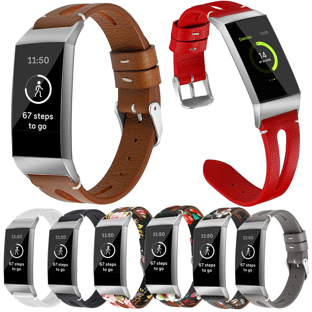 Кожаный ремешок Essidi для смарт-часов Fitbit Charge 3 4 5 SE сменный браслета | Электроника