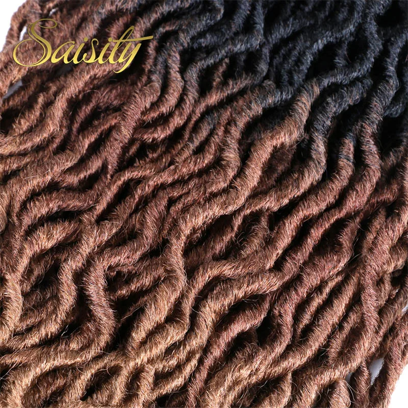 Синтетические Ombre Faux locs кудряшки для наращивания Saisity 18 дюймов вязанные крючком косички для наращивания волос 24 пряди
