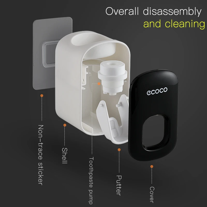 

Wall Mount Automatic Toothpaste Dispenser Bathroom Accessories Set Toothpaste Squeezer Dispenser Bathroom Toothbrush Holder Tool