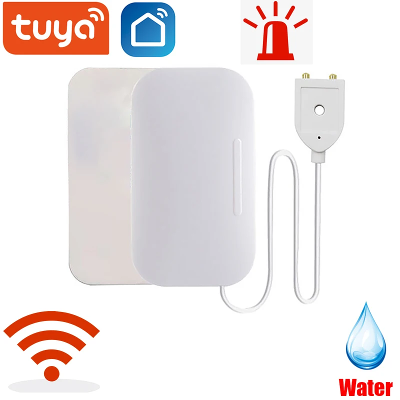 

Сигнализация Tuya для дома, автономный датчик утечки воды с Wi-Fi, Оповещение об обнаружении перелива