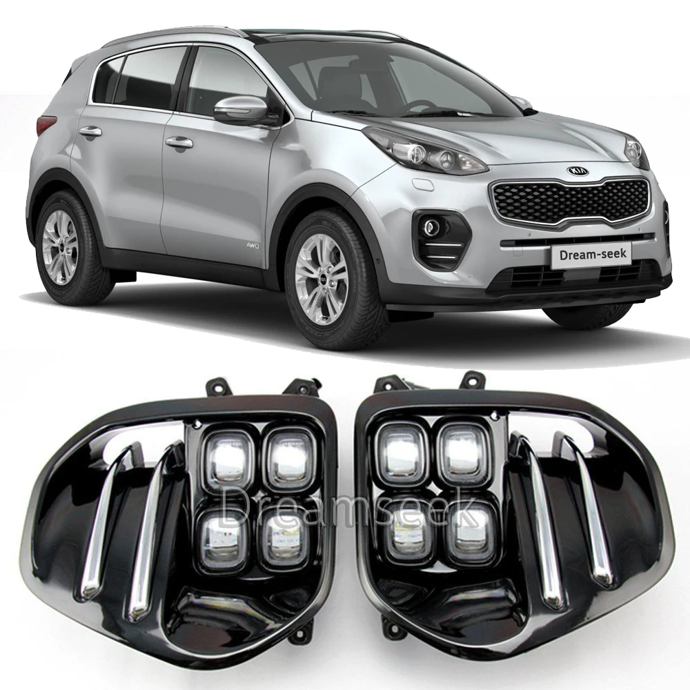 Дневные ходовые огни для Kia Sportage QL 2016 2017 2018 2019 светодиодный Автомобильные фары
