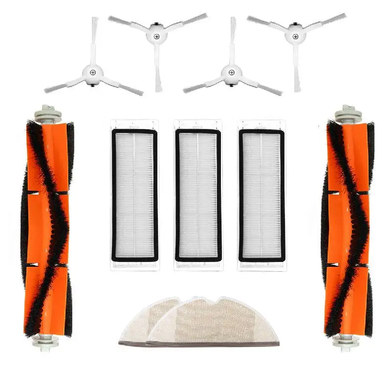 Аксессуары для робота пылесоса Xiaomi 11 шт. 2 Основные щетки 4 боковые фильтра тряпки