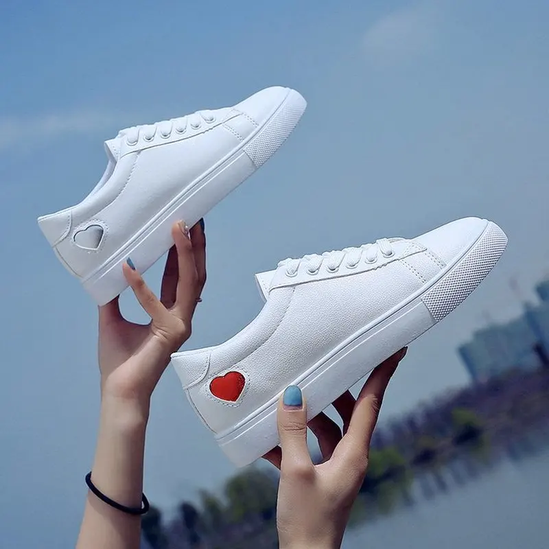 

2021 New Breathble Vulcanized Shoes Women Pu Leather Platform Shoes Women Sneakers Women Lace Up Casual Shoes Zapatillas Mujer