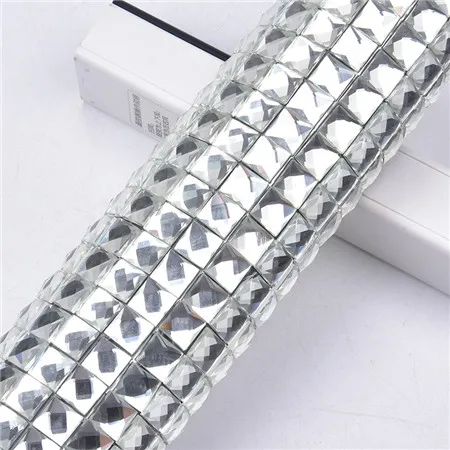 10mm square 24*40 см/лист исправление Стекло бисером горный хрусталь сетка прозрачное свадебное платье Декоративный автомобильный стикер Аппликация Ткань Diy аксессуары - Цвет: 10mm square