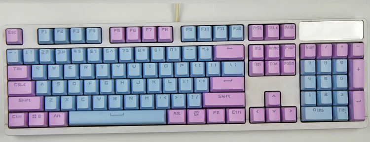 Purple Blue Cherry vlosom тема топ с принтом 104 клавишные колпачки для ключей Набор для механической клавиатуры для игровой механической клавиатуры - Цвет: Purple Blue