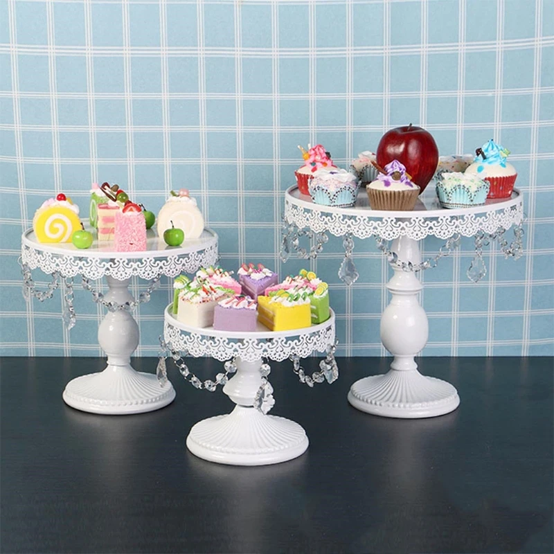

Baking paint Cake Stand Round Pedestal Dessert Holder Cupcake Display Rack Birth 28GF