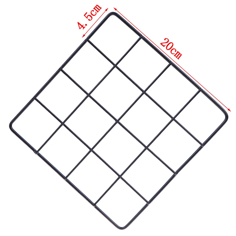 

Hot Multi-Function Iron Metal Grid Decor Photo Frame Wall Art Display Mesh Opslag Plank Storage Shelf Organisator Rack Holder