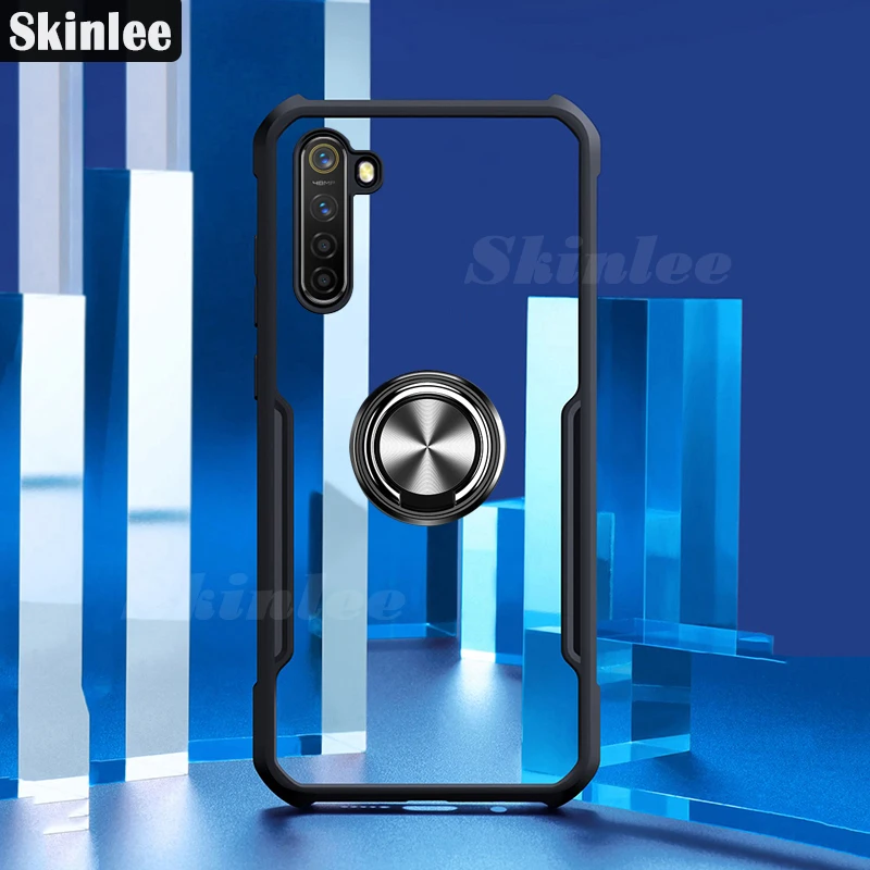Оригинальный противоударный прозрачный чехол Skinlee для Realme 6 Pro мягкая рамка с