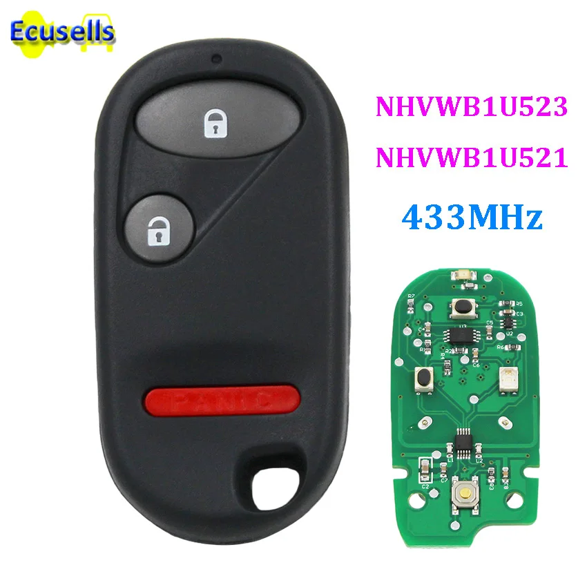 2 + 1 кнопки дистанционного управления брелок 433 МГц NHVWB1U523 NHVWB1U521 для Honda Civic Pilot|Ключ