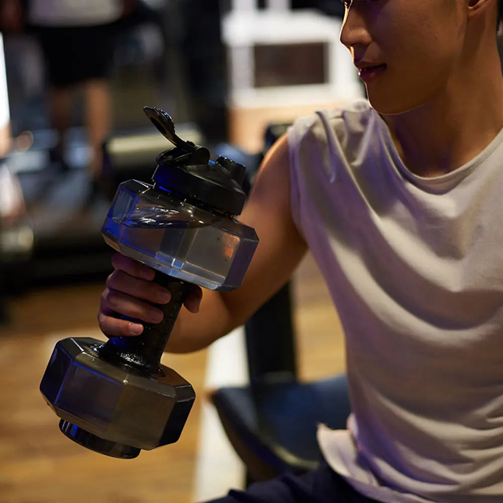 2600ml Dumbbell Sport Water Bottle Portable Leakproof Gym Fitness Kettle Exercise Workout Drinking Cup with Handle | Спорт и