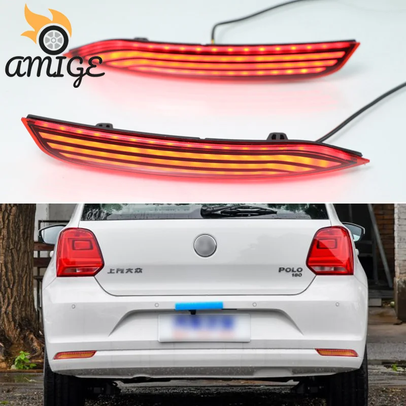 

Car Rear Bumper Light For Volkswagen VW Polo 2014 2015 2016 2017 2018 LED Rear Fog Lamp Turn Signal Reflector Brake Lights
