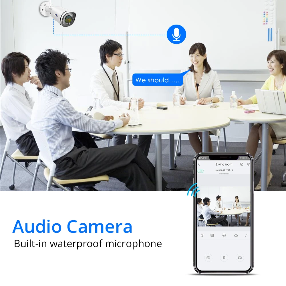 Hiseeu 4K 8MP 5G беспроводная WIFI камера Слот для sd-карты наружная Водонепроницаемая