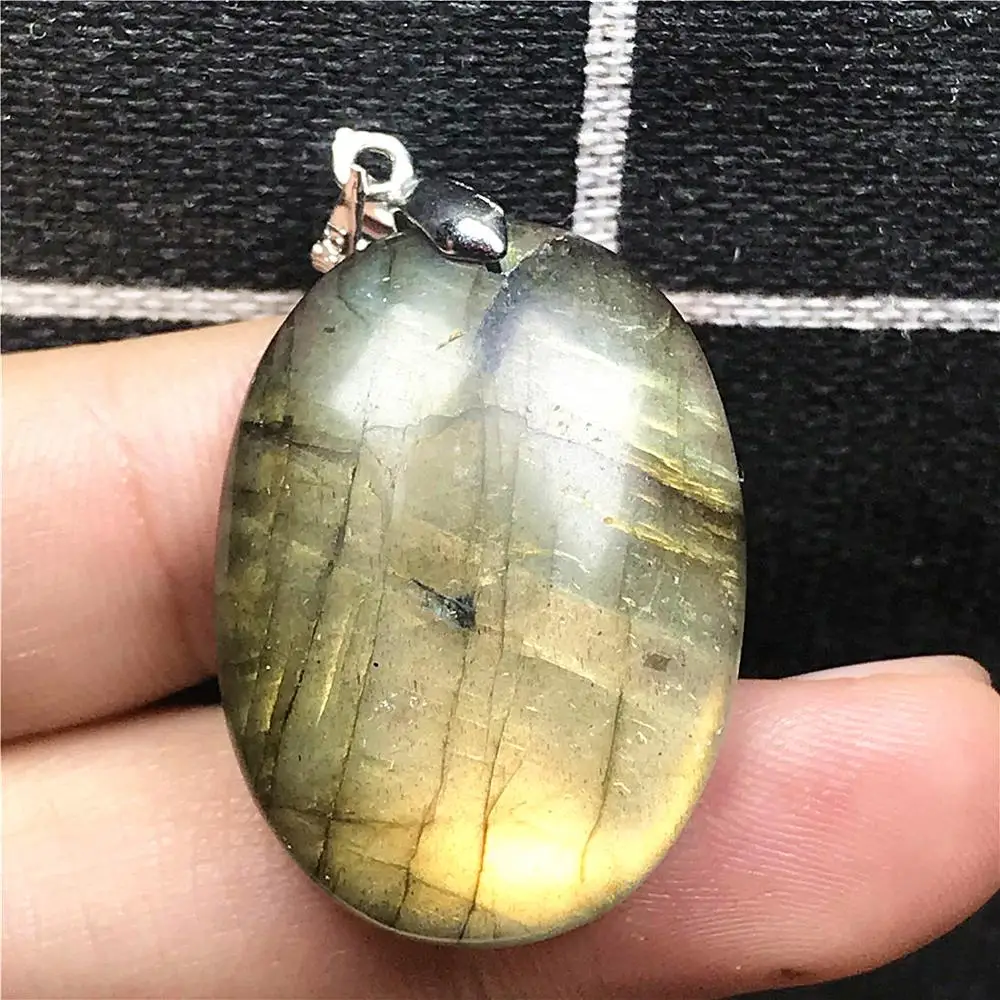 Натуральный желтый лабрадорит ожерелье кулон ювелирные изделия для женщин и