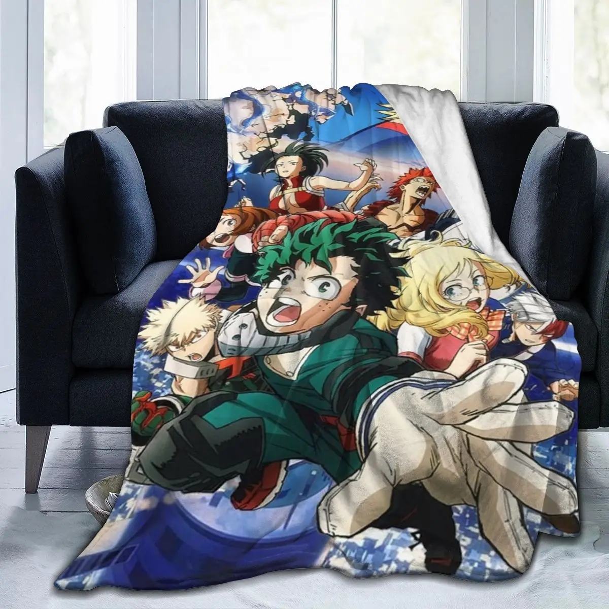 

2021 brand new 3D printing My Hero Academia Green Valley Animation Blanket The best gift for children Children's nap cover