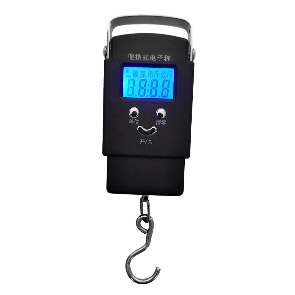 Портативная цифровая шкала подвесного крючка для рыбы с ЖК дисплеем подсветкой