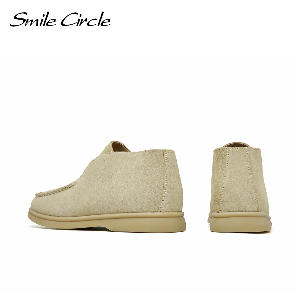 Smile Circle/Женская обувь на плоской подошве Повседневная из натуральной замши Сезон