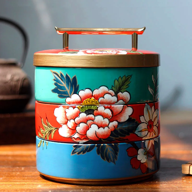 

Chinese Ceramics Chest Box Luxury Creativity Organizer Large Compartment Desktop Storage Box Ornament Cajas Sweetbox ED50SB