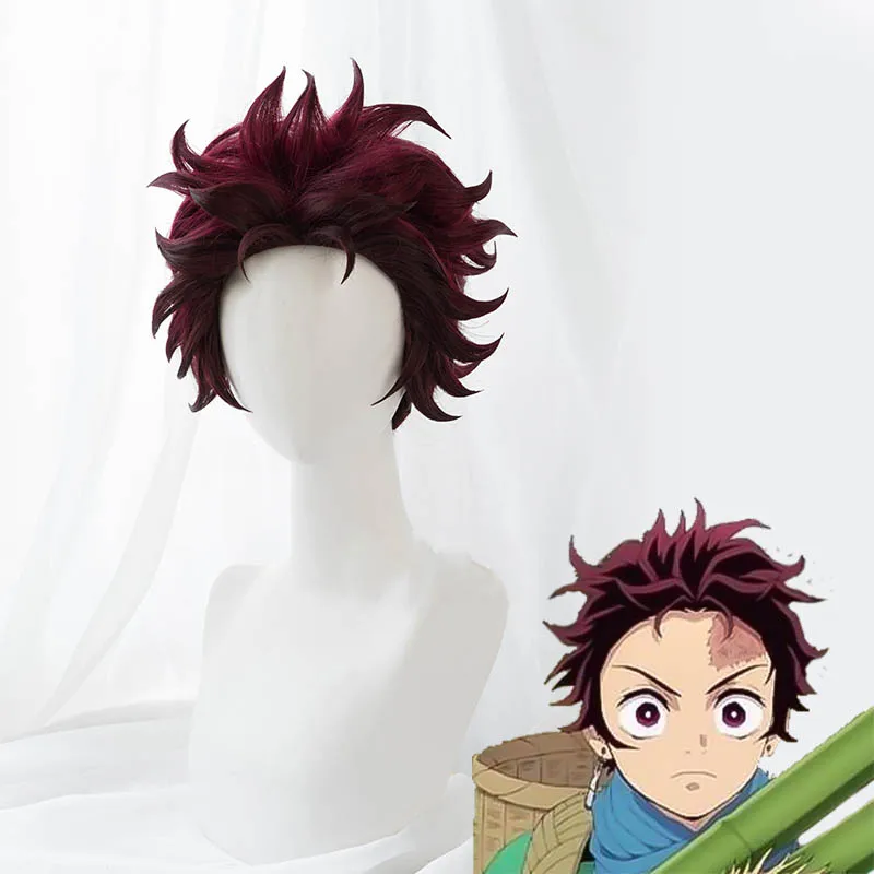 Демон убийца аниме Kimetsu без Yaiba парики Косплэй костюм камадо Nezuko Tanjirou