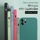 Новый жидкий силиконовый чехол для iphone 11 pro xs max xr x i phone aifon 7 8 6 6s plus Защита камеры квадратный красочный чехол