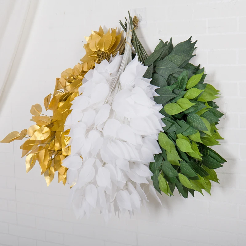 Зеленые искусственные листья 12 шт./лот пластиковые деревья бананы ветки сделай