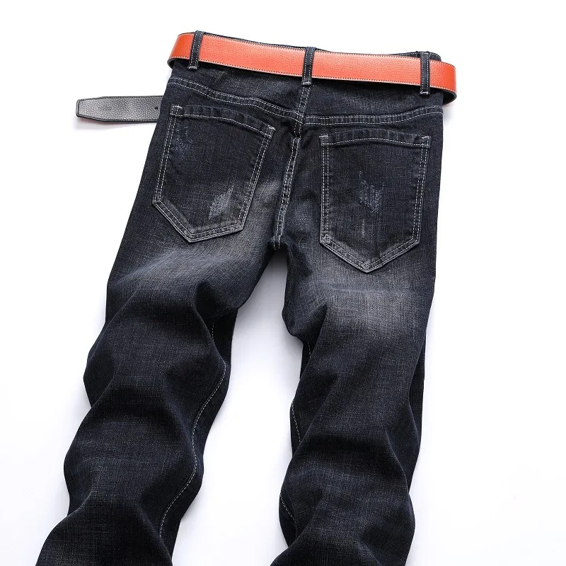 

2021 jeans men's distressed slim-fit straight-leg ripped men's jeans Men trousers