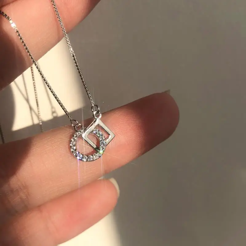 

New 925 sterling silver necklace 2021 new female clavicle chain cold wind ins simple temperament light luxury niche design sense