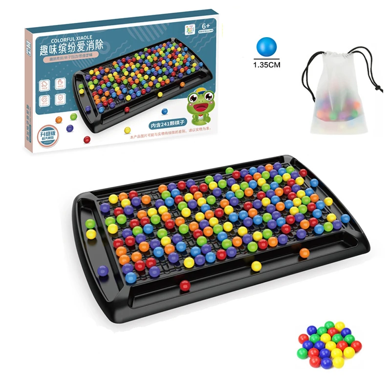 

2022 New Rainbow Game Interaction Puzzle Magic Chess Game Rainbow Ball Elimination Color Matching Toy Set For Kid Adult Gifts