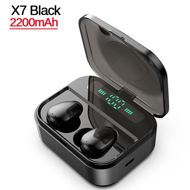 X7 Black X7 2200 мАч TWS отпечатков пальцев сенсорный Bluetooth наушники, HD стерео беспроводные наушники, шум отмена Игровые наушники расстояние ≥30 м - Цвет: X7 Black