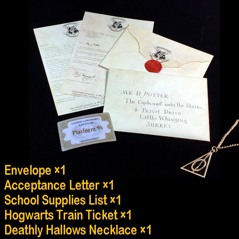 Potters The Marauder's Card Студенческая коллекция Harried Hogwart Acceptance письмо волшебник школьный билет Дары смерти ожерелье