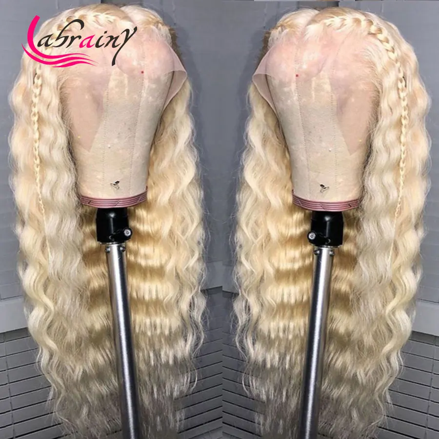 HD transparent Lace Frontal Wigs 613 Blonde Glueless Body Wave Pre Plucked 13x6 Front Human Hair Natural Hairline | Шиньоны и парики
